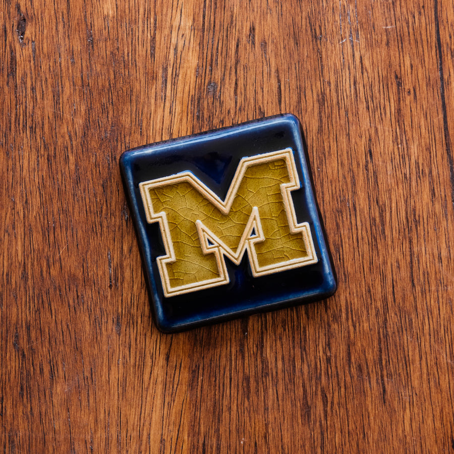 Hand-Painted University of Michigan Tile