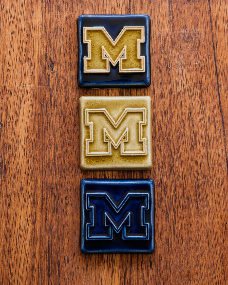 Hand-Painted University of Michigan Tile