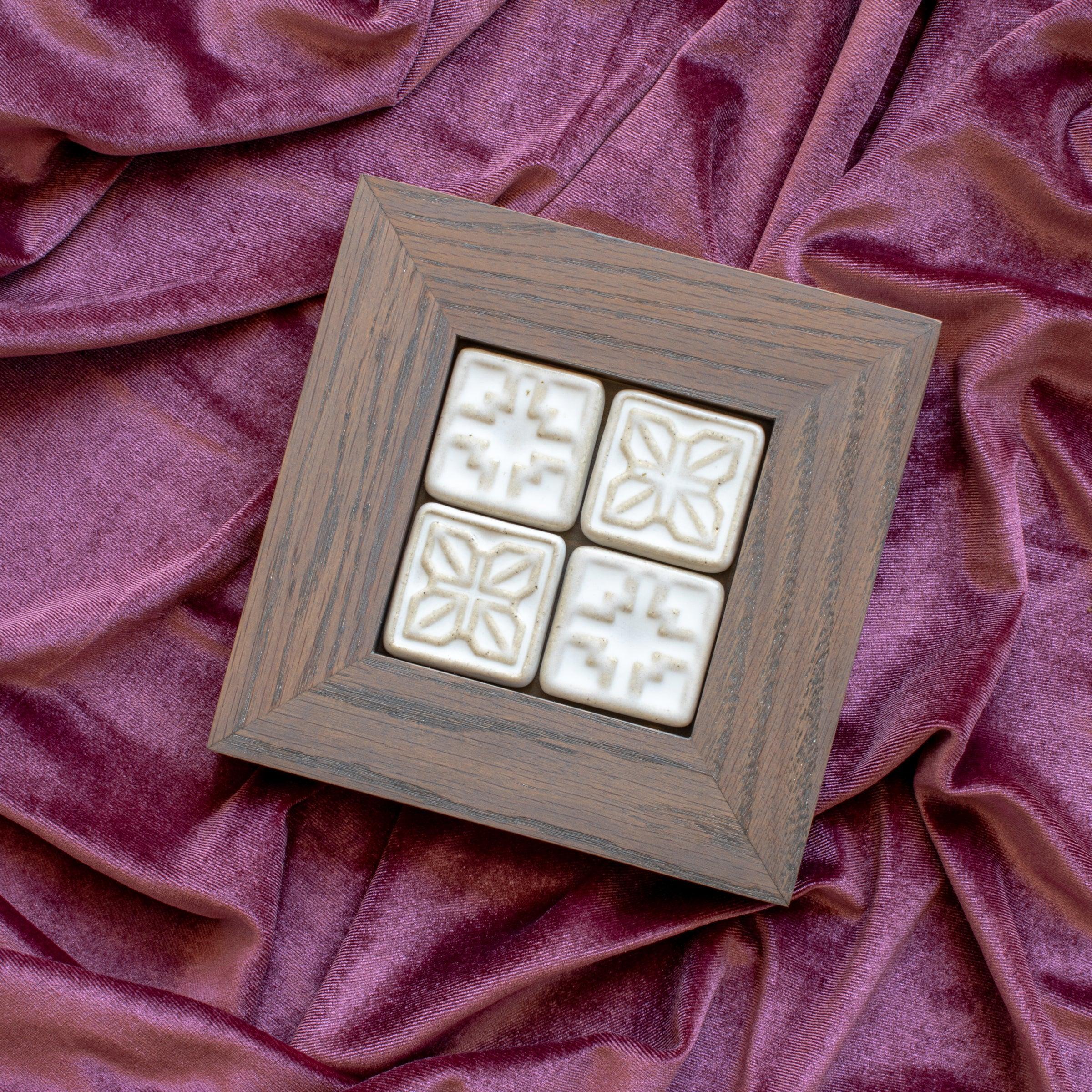 Framed Custom Geo Tiles | Alabaster