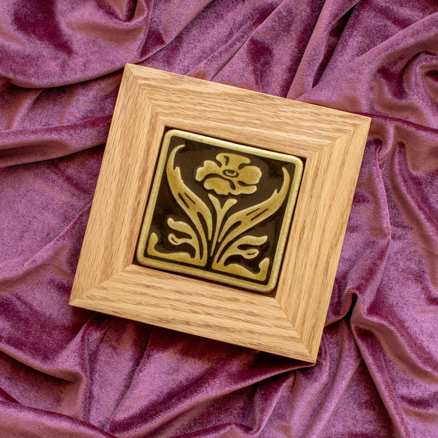 Framed Botanical Tile | Two Tone