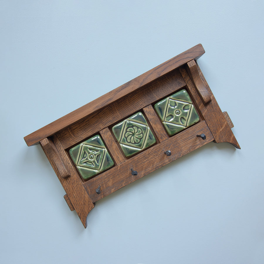 Historic Pewabic Geometric Designs Triptych Keyrack