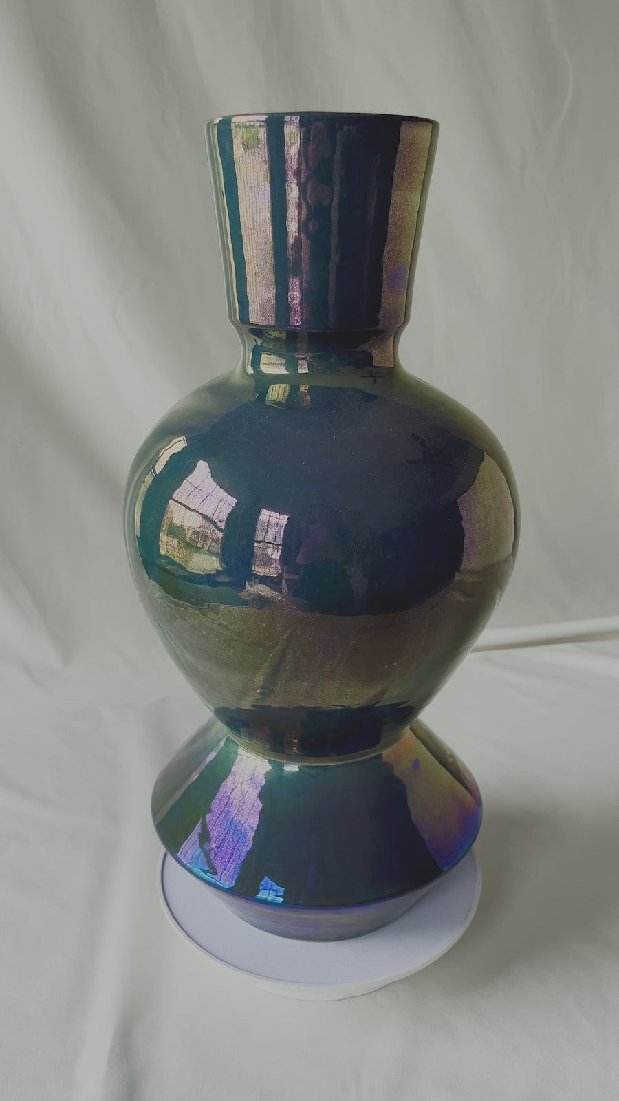 XL Custom Thrown Vessel | Azurite Iridescent