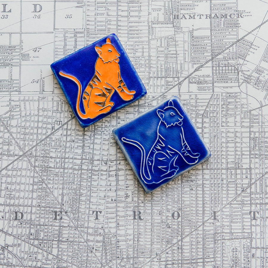 3x3 Tiger Tile | Hand-Painted – Pewabic Pottery