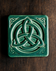 This tile features the matte deep green Evergreen glaze.