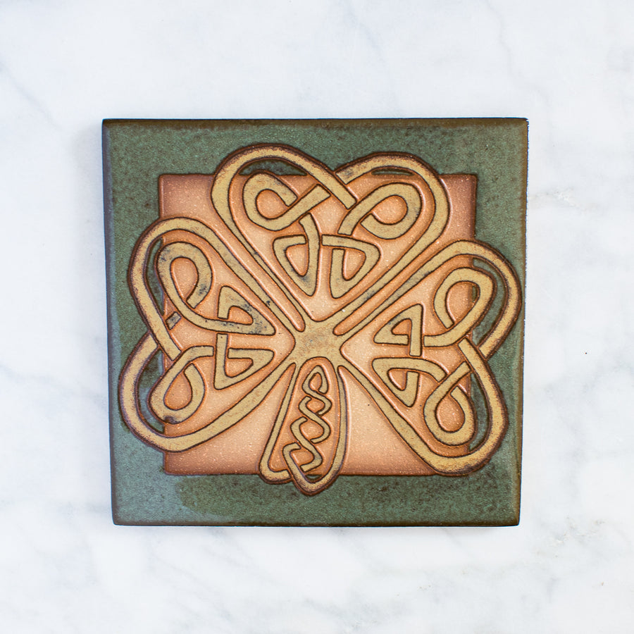 Ceramic Earthen Craft Pottery |6x6 Shamrock Tile Collection