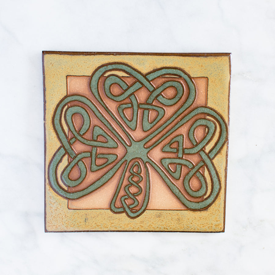 Ceramic Earthen Craft Pottery |6x6 Shamrock Tile Collection