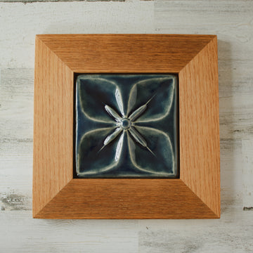 Ceramic Mutual Adoration | 6x6 Geo Flower Framed - Ocean