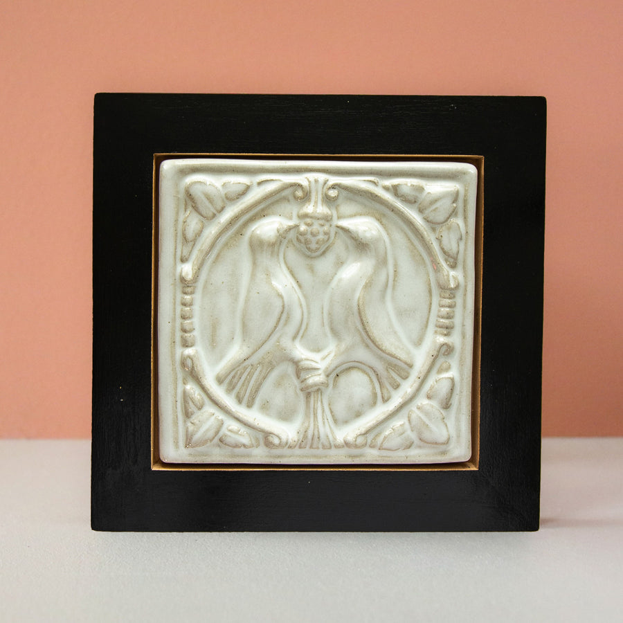 Mutual Adoration | 8x8 Lovebirds Framed - Alabaster