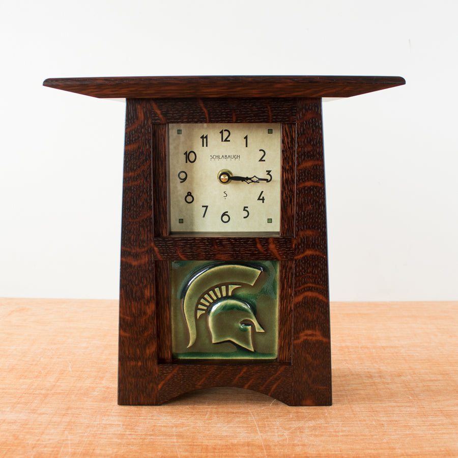 Ceramic Craftsman Clock | 4X4 MSU Spartan Tile