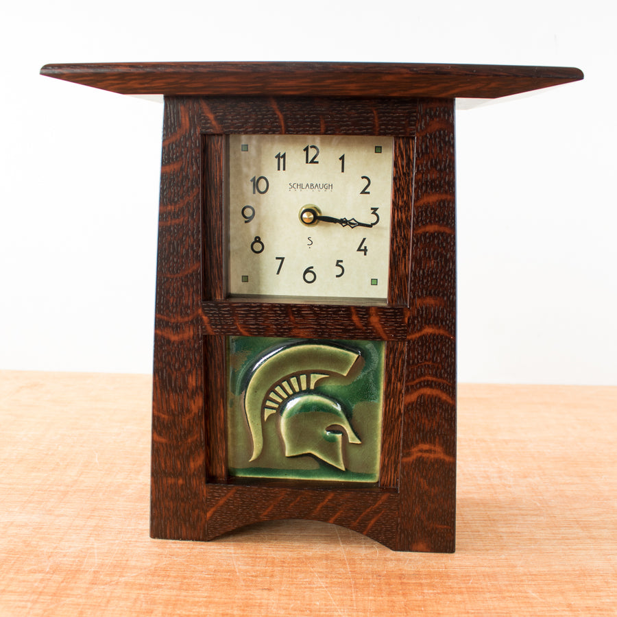 Ceramic Craftsman Clock | 4X4 MSU Spartan Tile