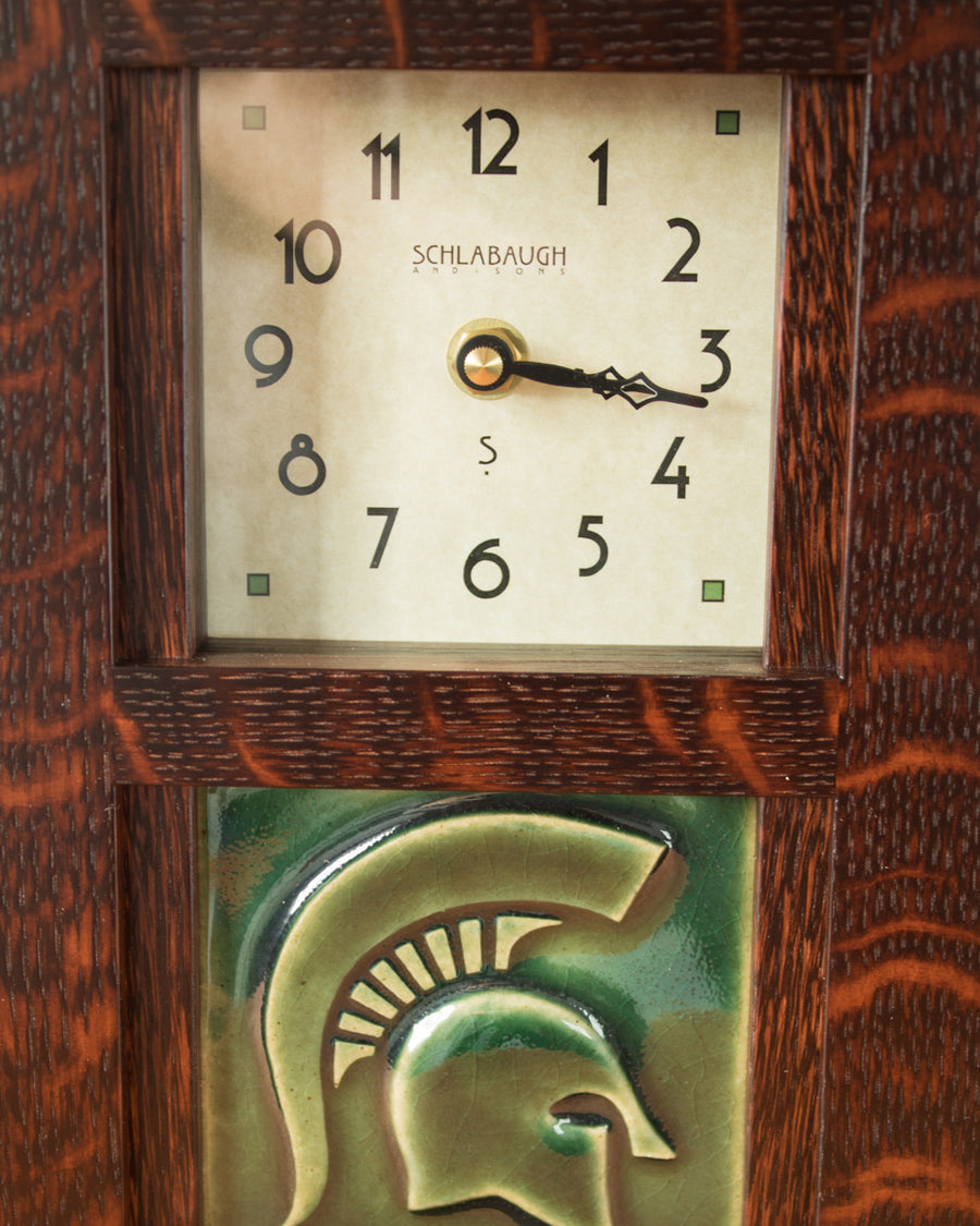 Ceramic Craftsman Clock | 4X4 MSU Spartan Tile