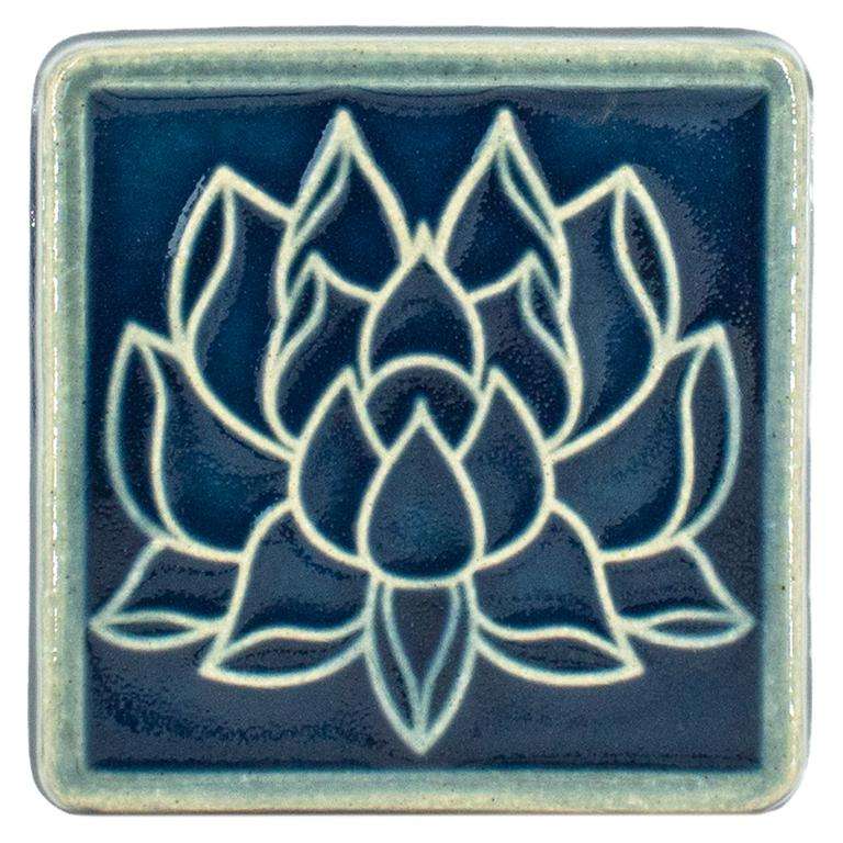 The Ocean glazed Lotus Tile.