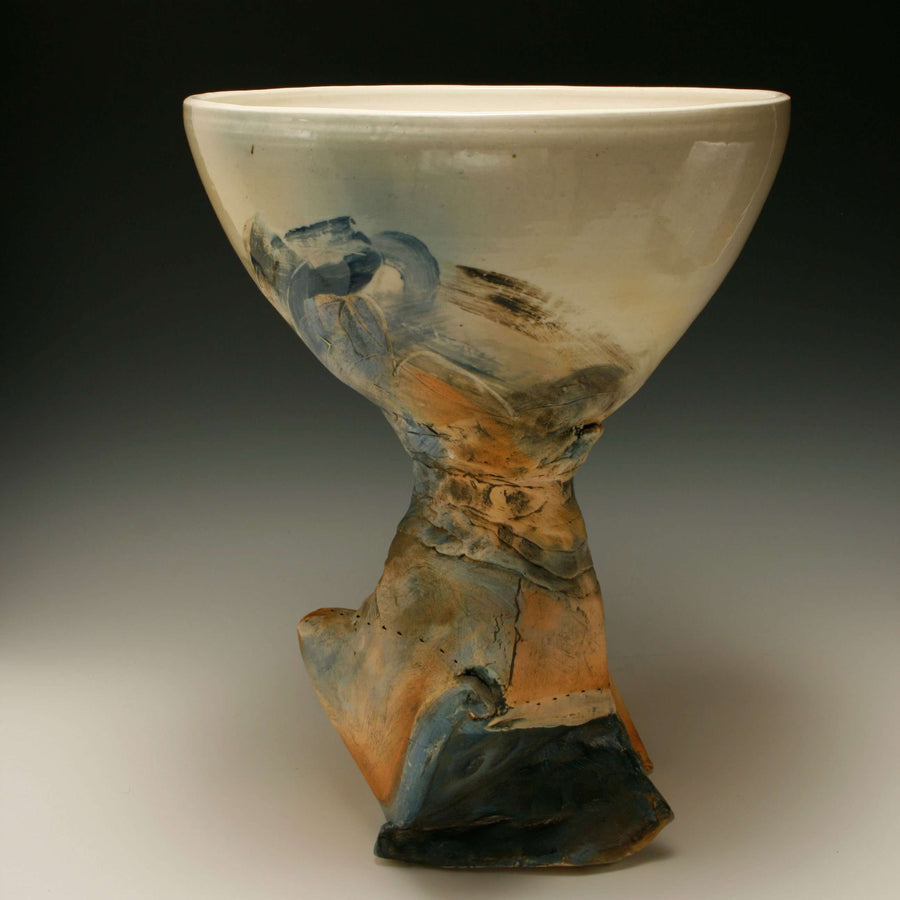 Ceramic Large Porcelain Footed Bowl, 1983