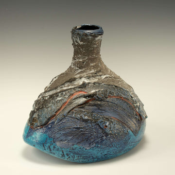 Ceramic Blue Rocker Bottle Vase, 2005