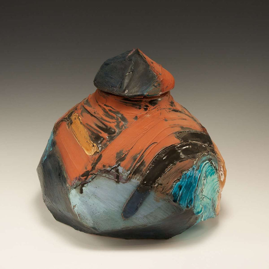 Ceramic Earthy Rock Jar, 1986