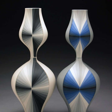 Ceramic Grey Contrasting Gradient Vessels