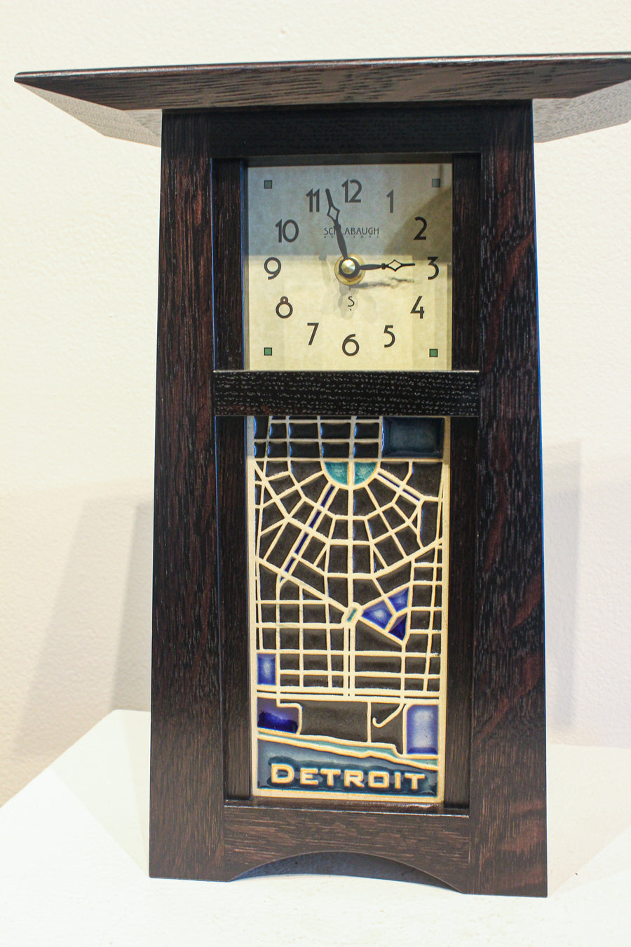 Ceramic Craftsman Clock | 4 x 8 Detroit Map Tile