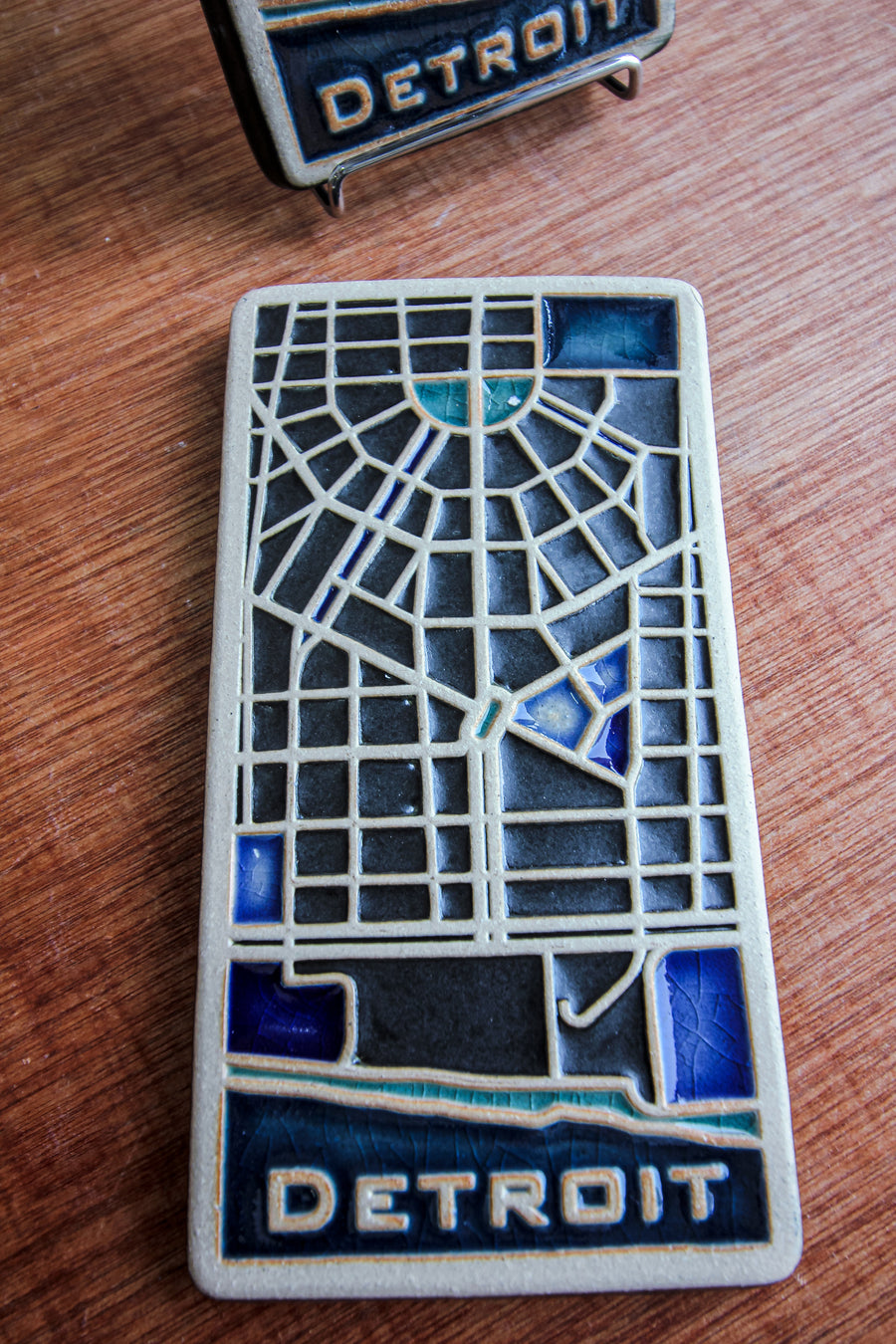 Ceramic Handpainted 4x8 Map Tile - Second