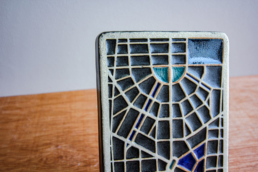 Ceramic Handpainted 4x8 Map Tile - Second