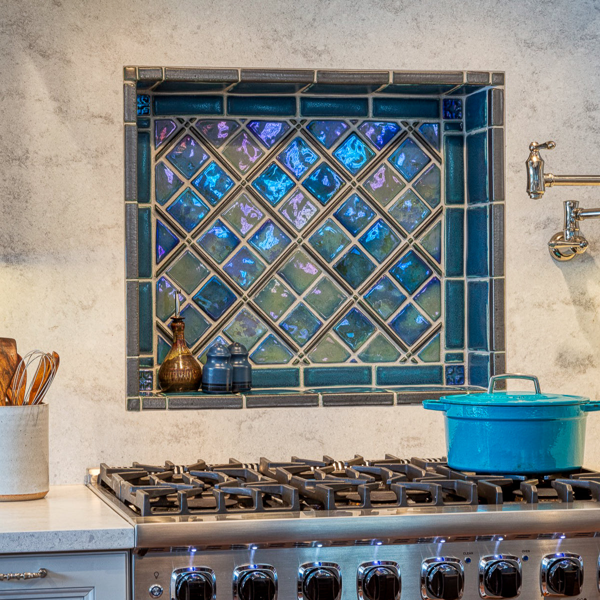Iridescent Blue Kitchen Niche