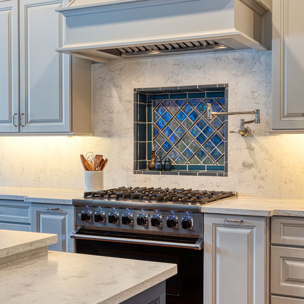 Iridescent Blue Kitchen Niche