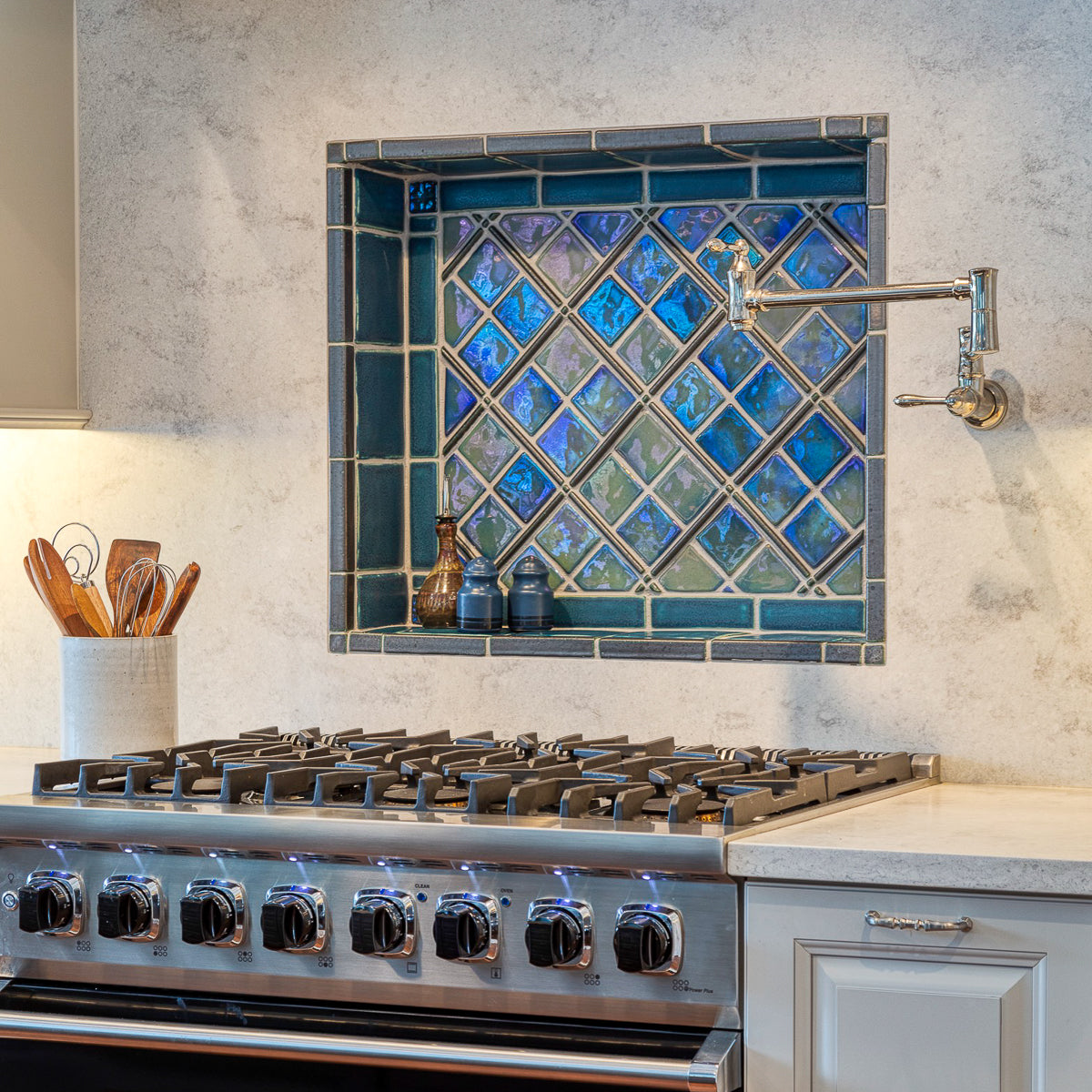 Iridescent Blue Kitchen Niche