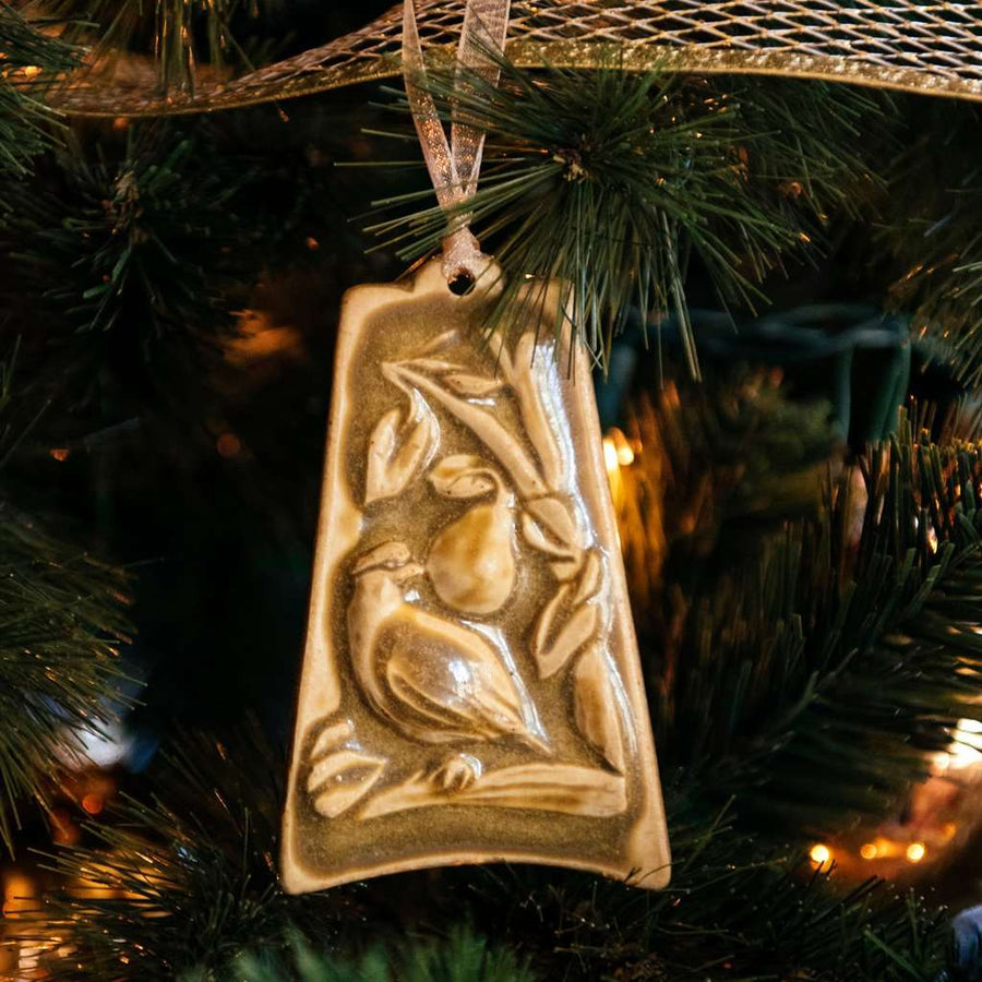 Ceramic Partridge in a Pear Tree Ornament