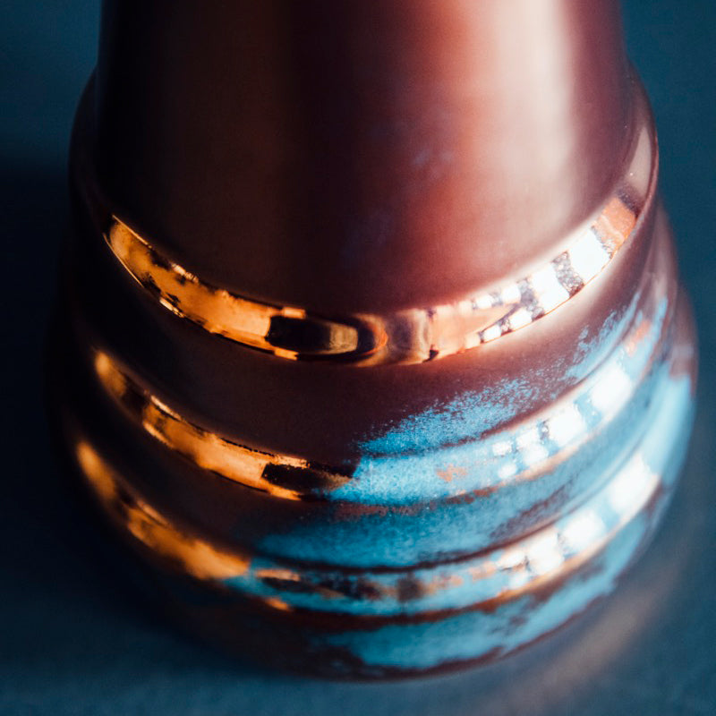 Ceramic Step Vase| Copper Iridescent