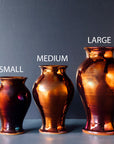 A chart highlights the difference between the small, medium, and large classic vases. Each piece is 2 to 4 inches taller than the vase below it.