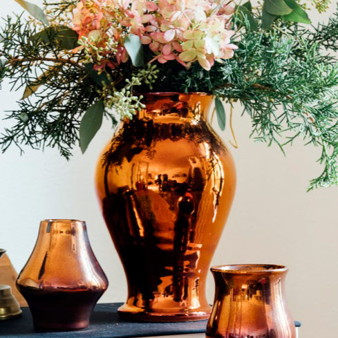 Ceramic Large Classic Vase | Copper Iridescent