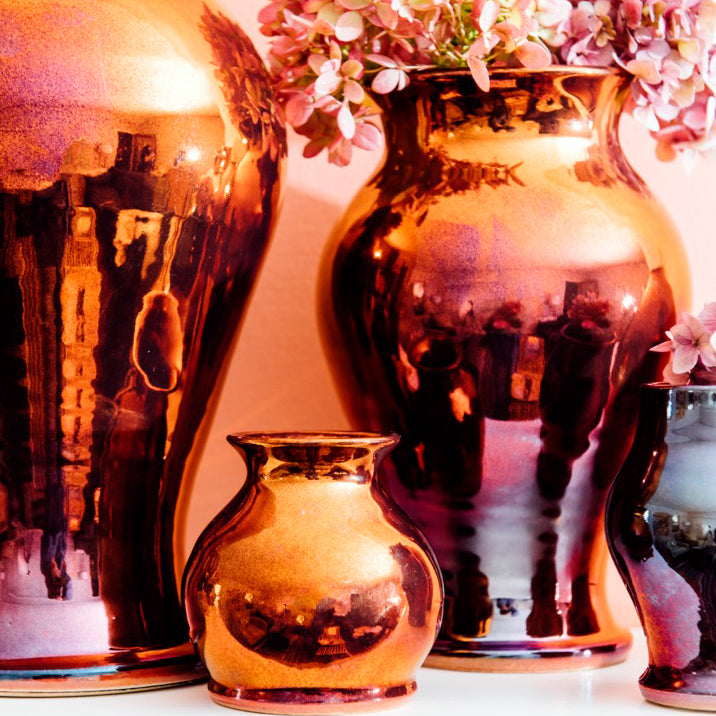 Ceramic Medium Classic Vase | Copper Iridescent