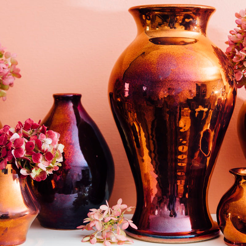 Ceramic Large Classic Vase | Copper Iridescent