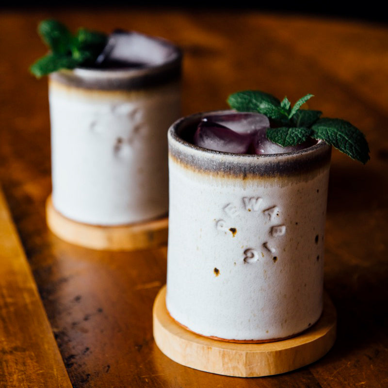 Two Rocks Cups feature the Birch glaze - this set has more pronounced speckling caused by iron in the glaze.