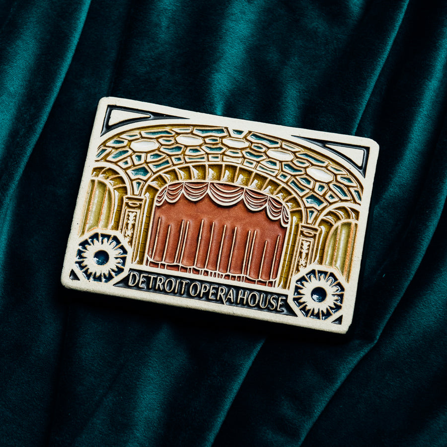 Ceramic Michigan Opera Theatre Postcard Tile