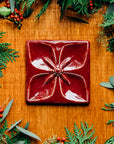 This tile features the glossy, deep red Winterberry glaze.