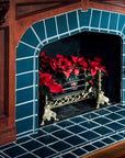 Ceramic Traditional Blue Fireplace