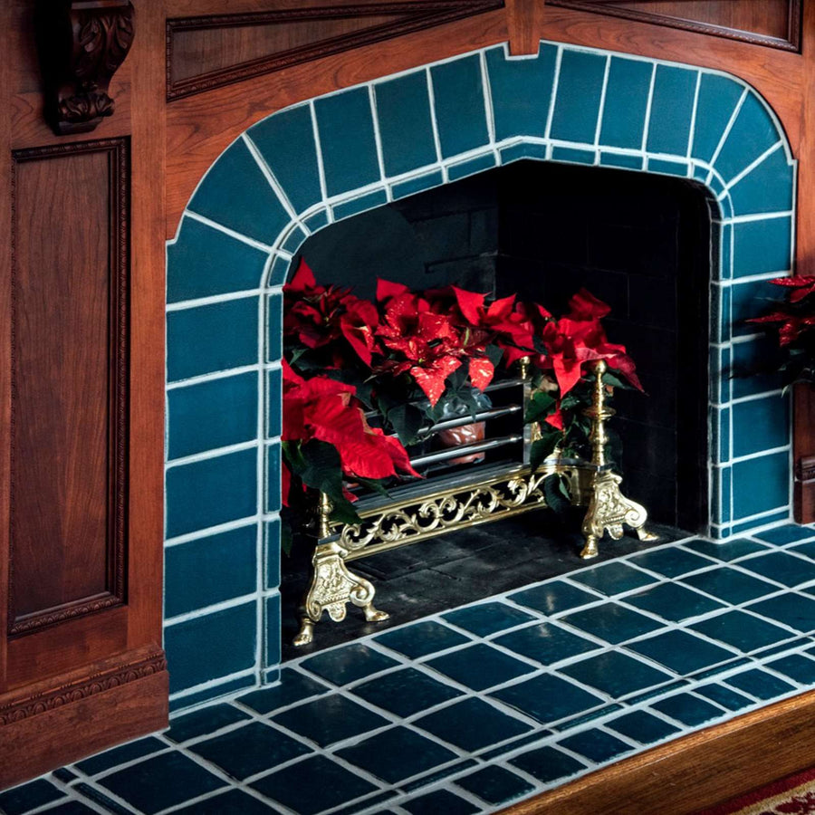 Ceramic Traditional Blue Fireplace