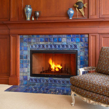 Ceramic Lake View Fireplace