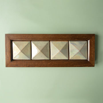 Framed 4x4 Faceted Tiles | Blush Iridescent