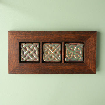 Framed Celtic Knots Triptych | Blush Iridescent