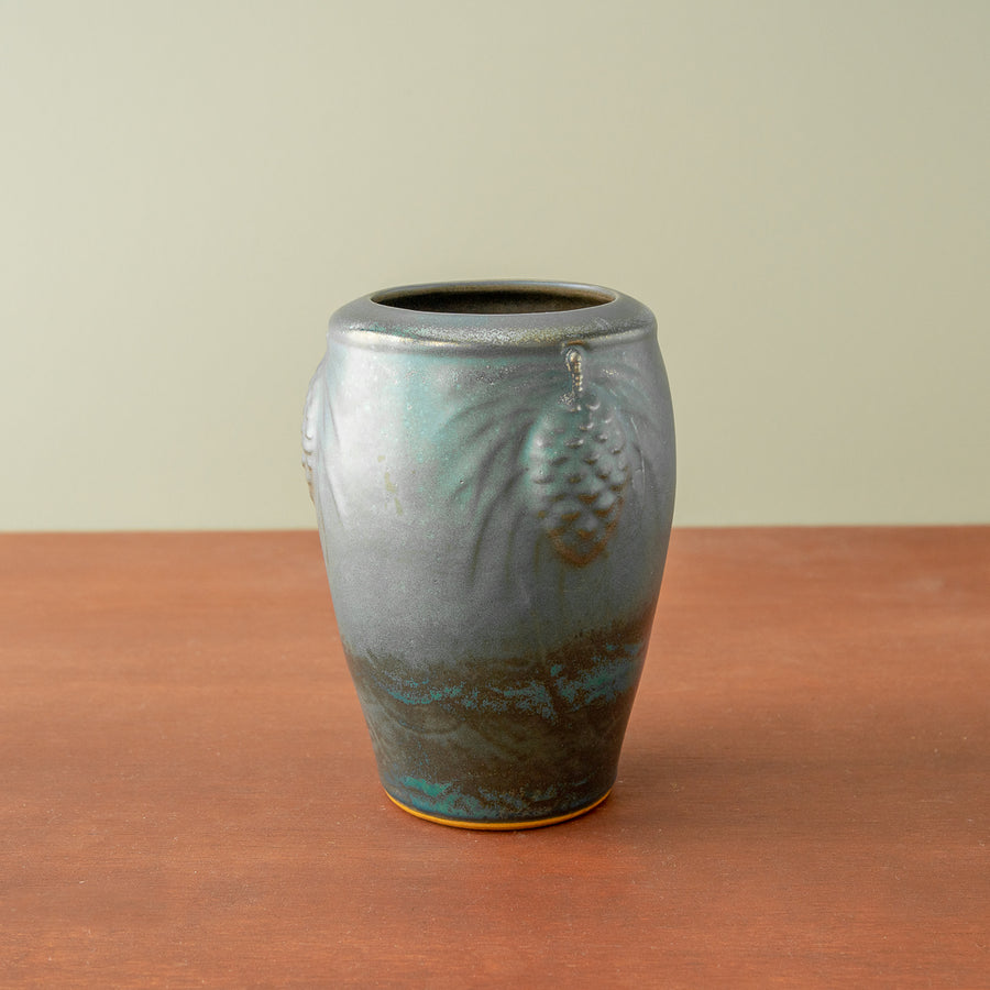 Pine Cone Vase | Matte Green Iridescent