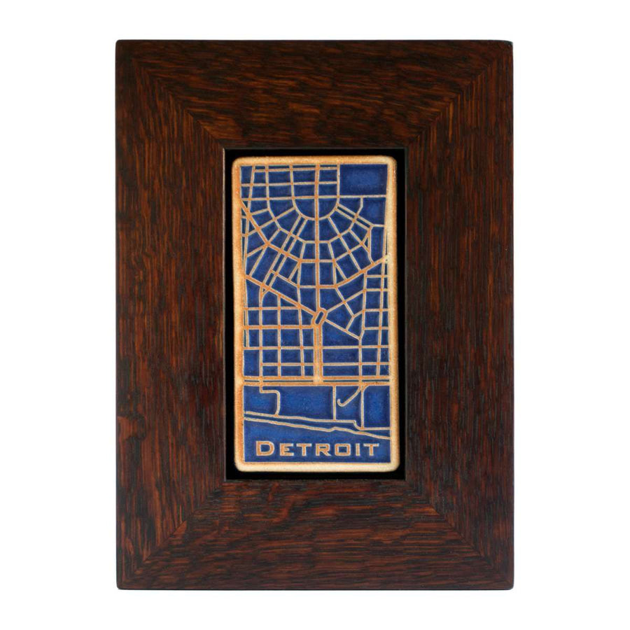 The Framed Downtown Detroit Map Tile