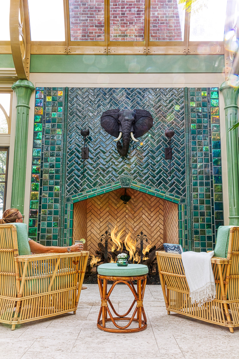 Palm House Fireplace – Pewabic Pottery