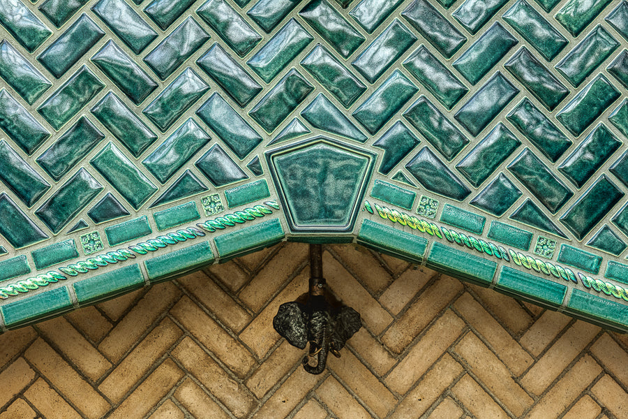 Palm House Fireplace – Pewabic Pottery
