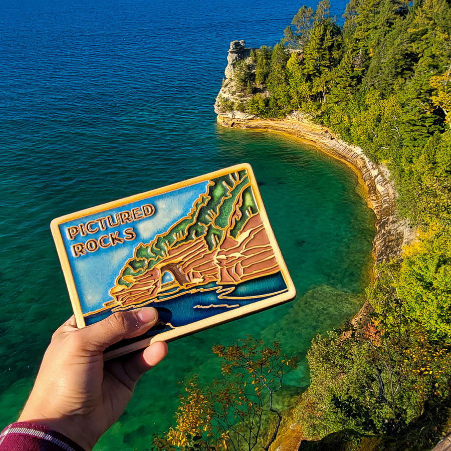 Poct Rocks Pictured Rocks Postcard Tile – Pewabic Pottery