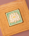 Framed Hand-Painted Lotus