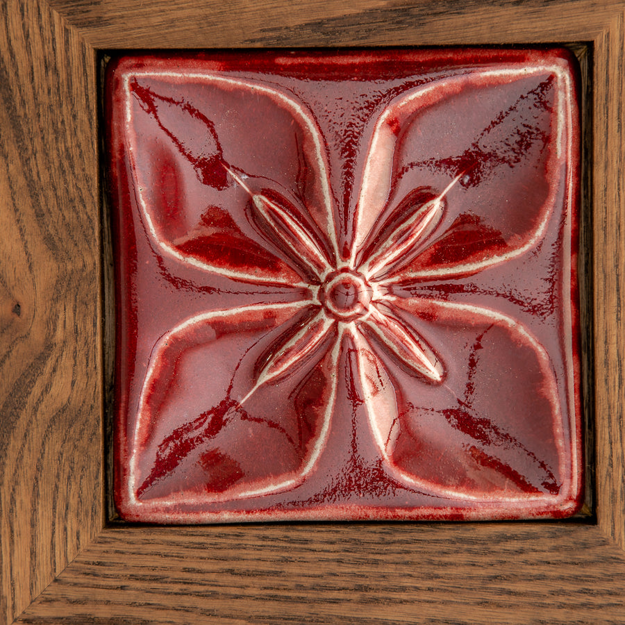 Framed Winterberry Geo Flower Tile